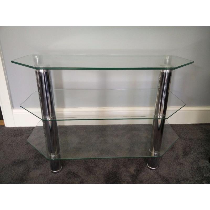 Hygena Matrix TV Unit/stand - clear glass