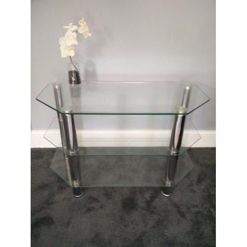 Hygena Matrix TV Unit/stand - clear glass