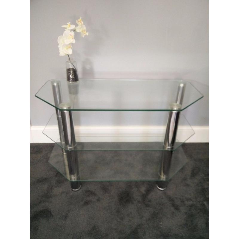 Hygena Matrix TV Unit/stand - clear glass