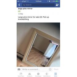 Large pine mirror