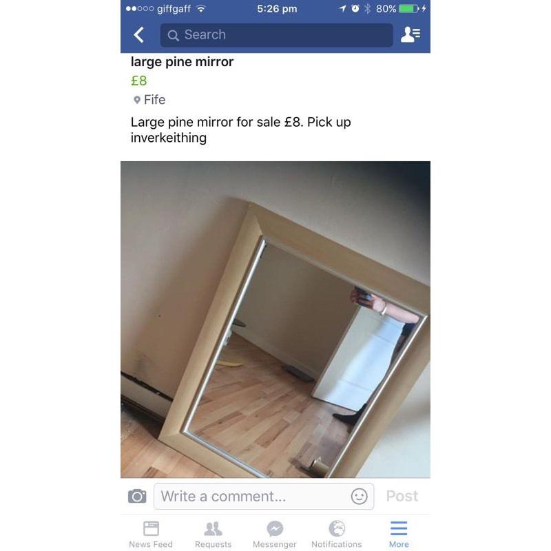 Large pine mirror