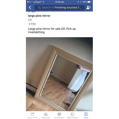 Large pine mirror
