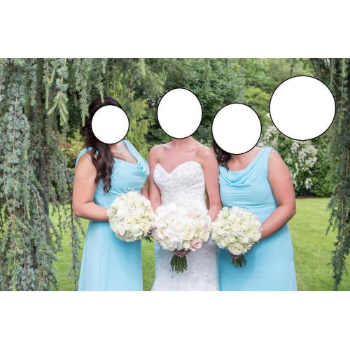 x1 Ocean Blue Chiffon Bridesmaid Dress