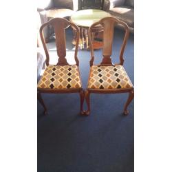 vintage dining table with 5 chairs