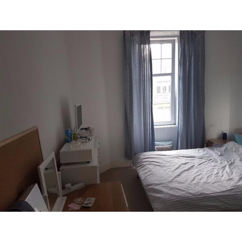 Festival let. Spacious double bedroom in quiet flat close to city centre.