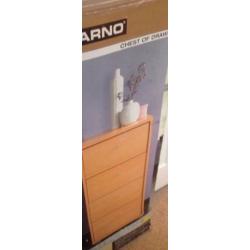 LIVARNO Solid Pine Chest of 4 Drawers - Brand New & Boxed
