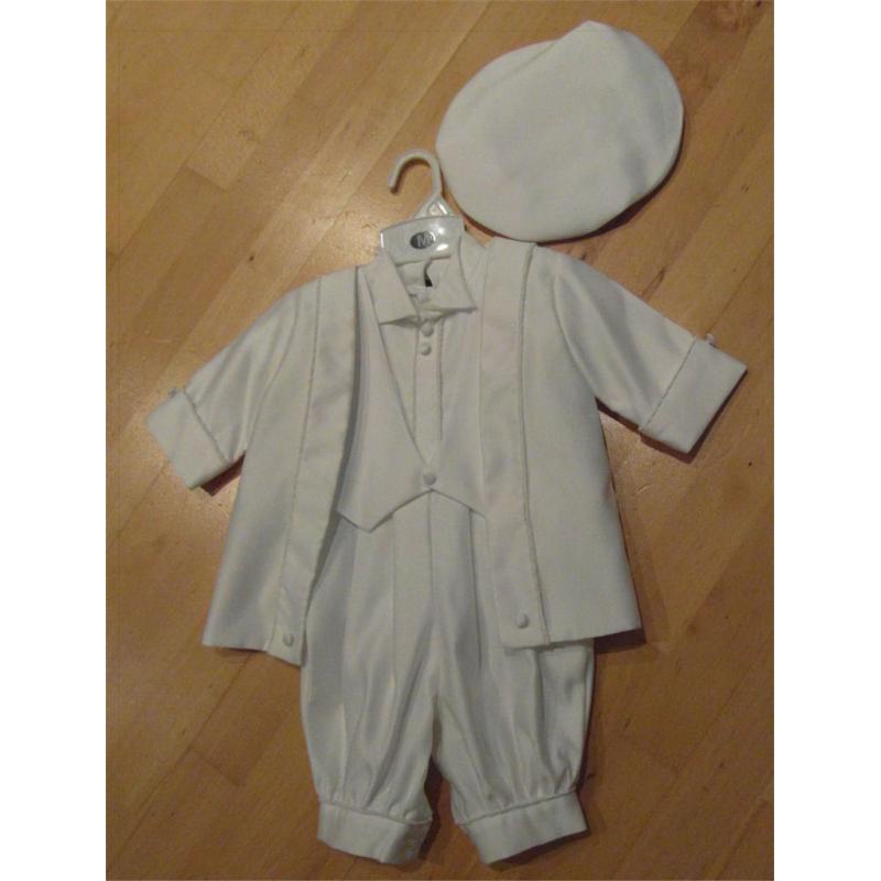 White Christening Baby Outfit With a Cap