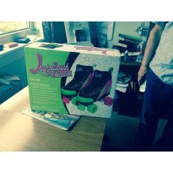 Girls roller quads , Heelys and ice skates for sale.