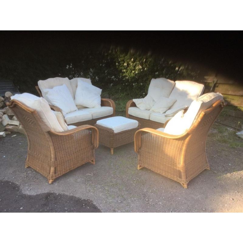 CONSERVATORY FURNITURE - 9 PIECES CUSHIONS REQUIRE RECOVERING