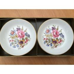 ROYAL WORCESTER 2 x Fine Bone China Small Trinket/Butter Dishes (C51) Excellent Condition