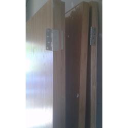 14 used internal oak doors with chrome handles and hindges