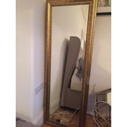 Gold brass vintage mirror