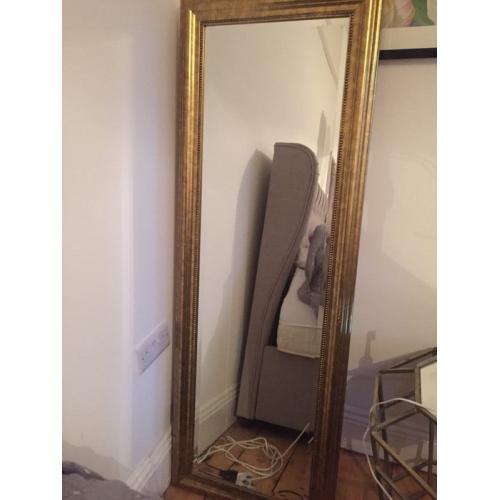 Gold brass vintage mirror