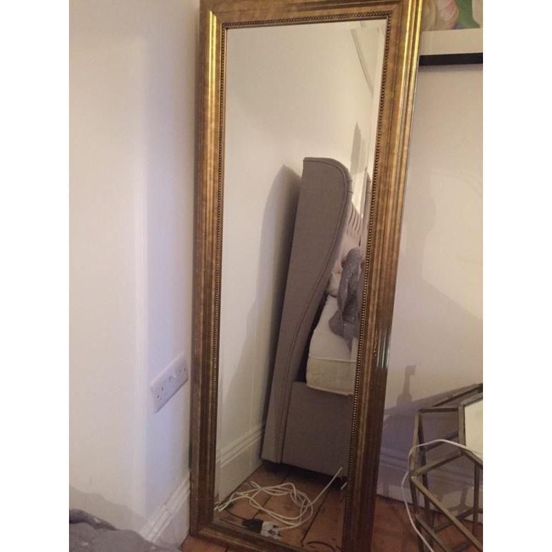 Gold brass vintage mirror