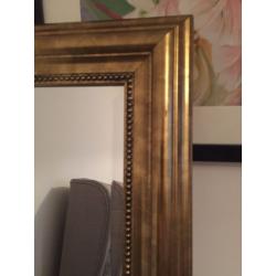 Gold brass vintage mirror