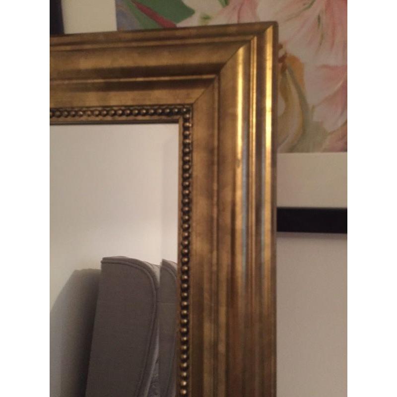 Gold brass vintage mirror