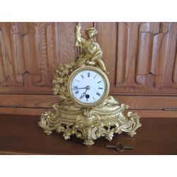 French 8day Gilt Timepiece Clock