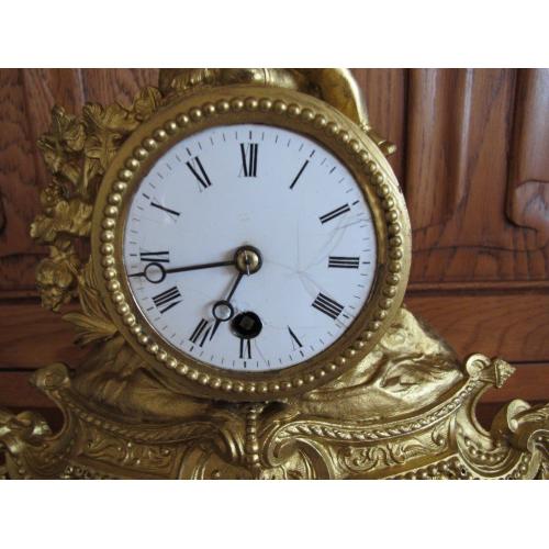 French 8day Gilt Timepiece Clock