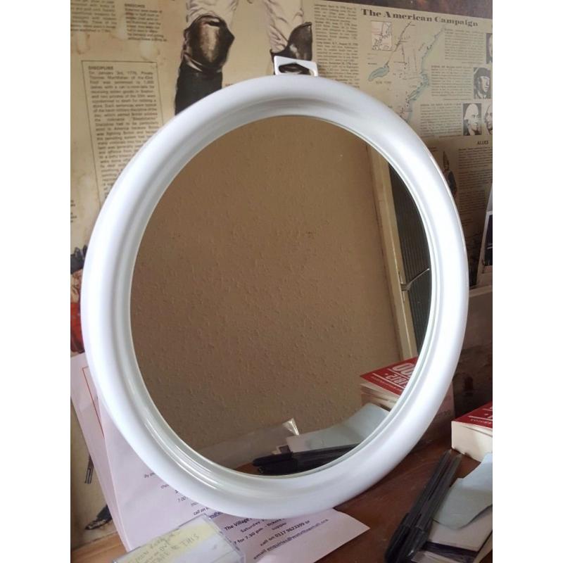 White Circular Mirror