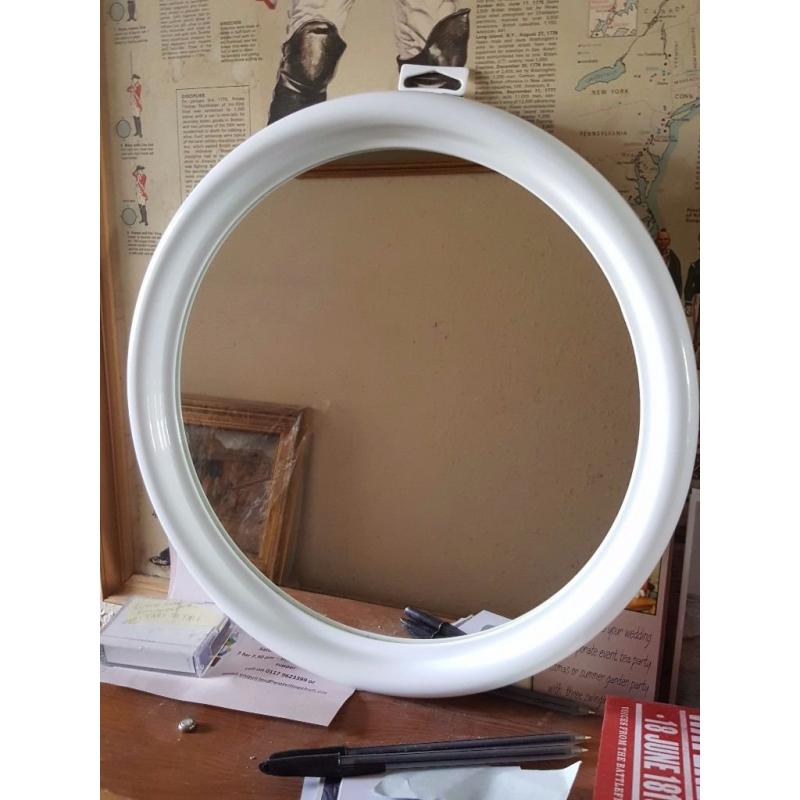 White Circular Mirror