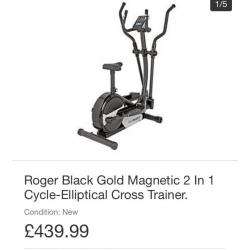Rodger black gold 2in1 elliptical trainer bike