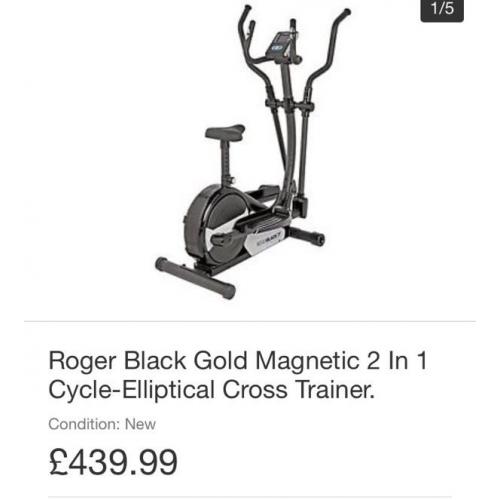Rodger black gold 2in1 elliptical trainer bike
