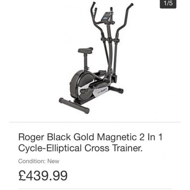 Rodger black gold 2in1 elliptical trainer bike