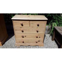 Chest of 2 over 3 drawers - solid country pine