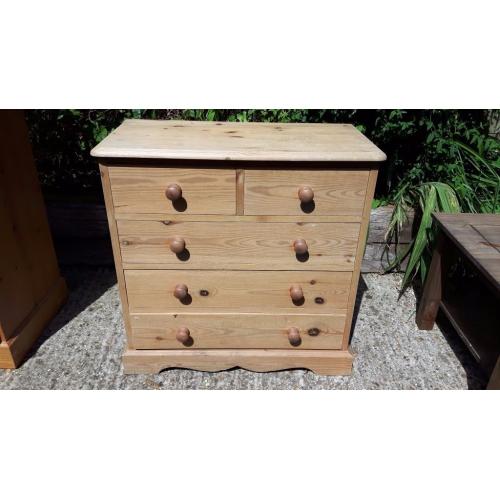 Chest of 2 over 3 drawers - solid country pine
