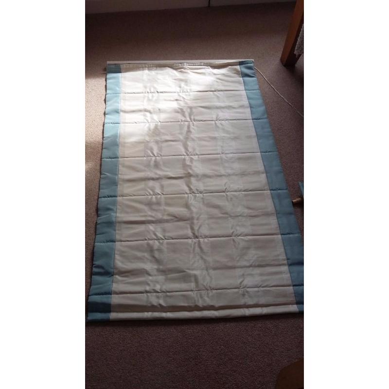 Roman blind x3 (cream & duck egg)