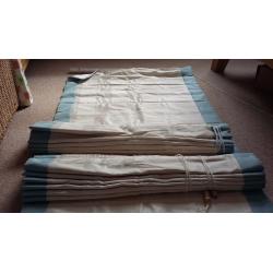 Roman blind x3 (cream & duck egg)