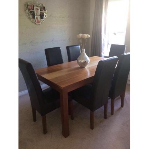 Solid wood dining table