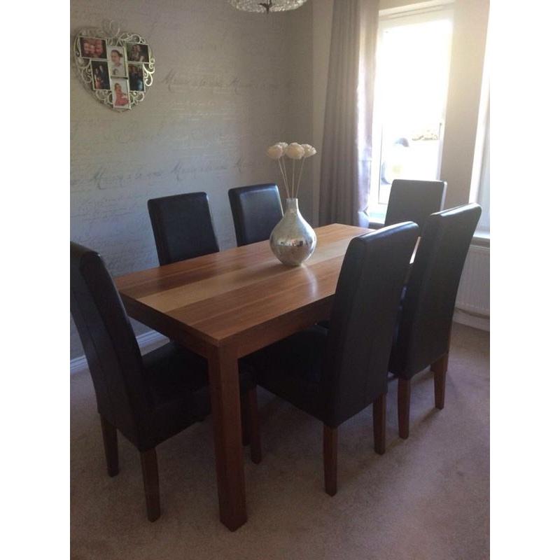 Solid wood dining table
