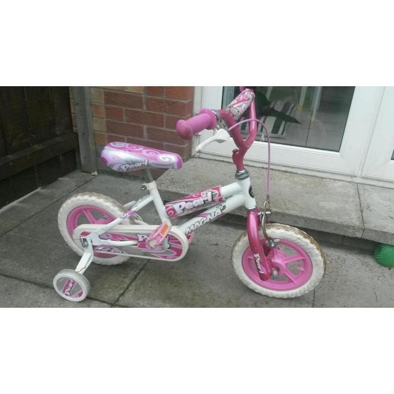 Girls first Bicycle - Pink and white bike