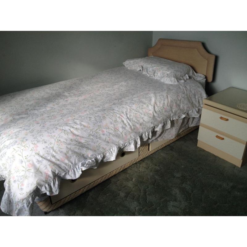 Two single divan beds & headboards & matresses