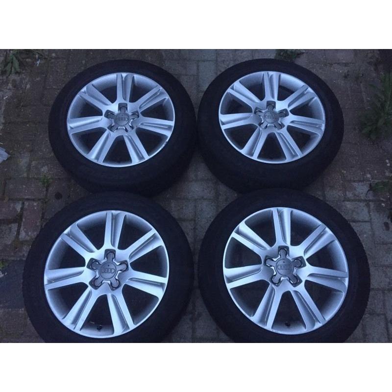 GENUINE ORIGINAL 17" AUDI SPORT LINE ALLOYS WITH 4 PREMIUM TYRES- A3 A4 QUICK SALE