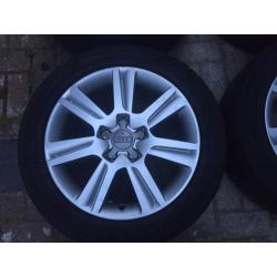 GENUINE ORIGINAL 17" AUDI SPORT LINE ALLOYS WITH 4 PREMIUM TYRES- A3 A4 QUICK SALE