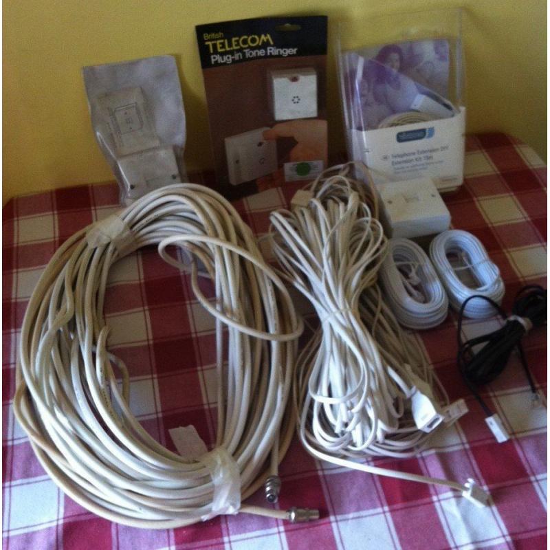TELEPHONE ACCESSORIES AND TV COAX CABLE < bargain >