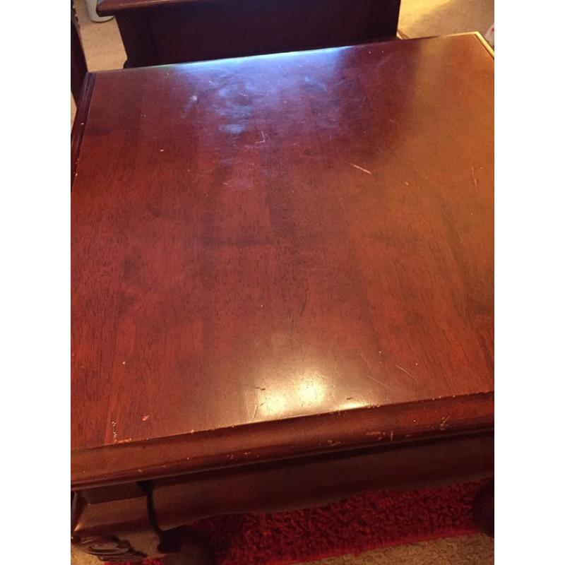 set of 3 tables .....1 console and 2 square