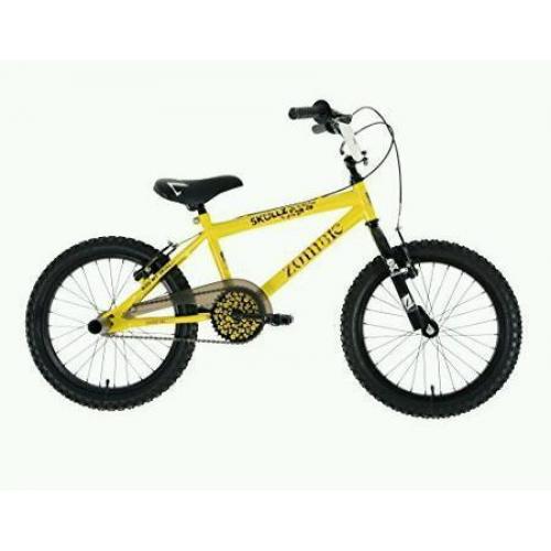 Zombie Boy's/Girl's Skullz BMX Bike - Yellow/Black,