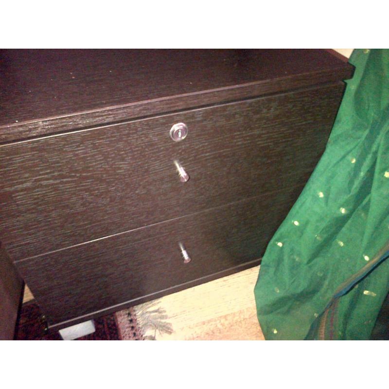 Solid wood bedside chest
