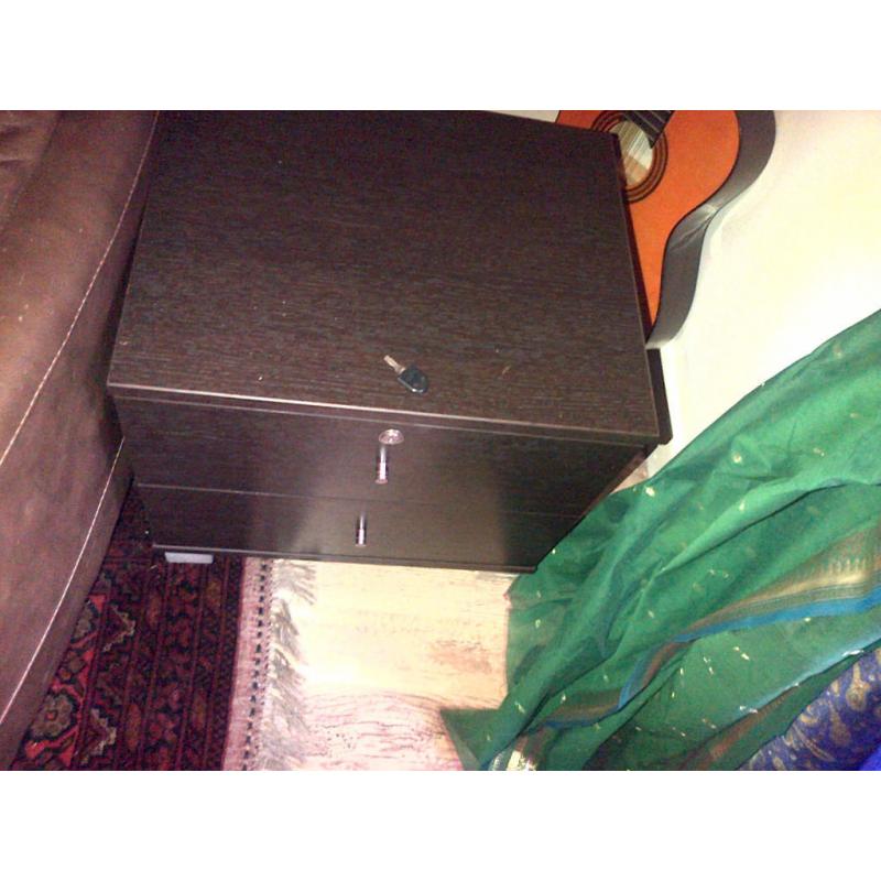 Solid wood bedside chest
