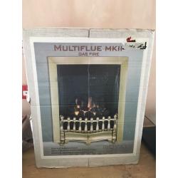 Brass inset gas fire