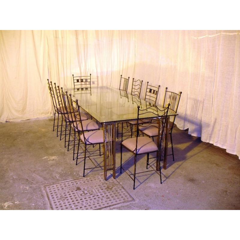 10 Seat Dining Table, Chairs and Matching Coffee Table