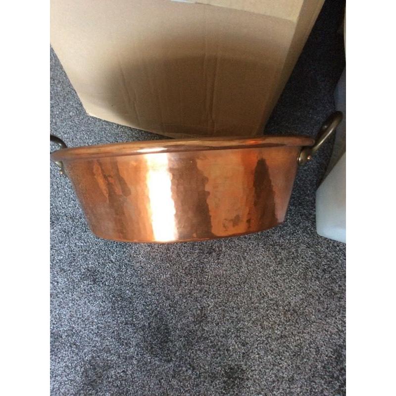 French copper jam pan