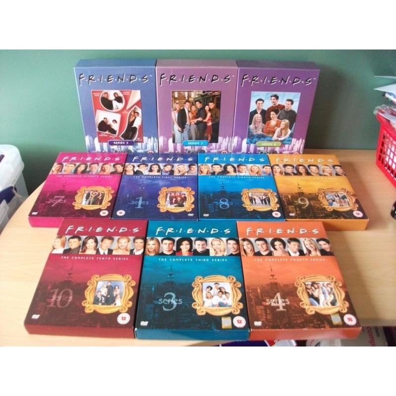 Lot of 10 Friends DVD Box Sets complete series, jennifer aniston, courtney cox, matthew perry