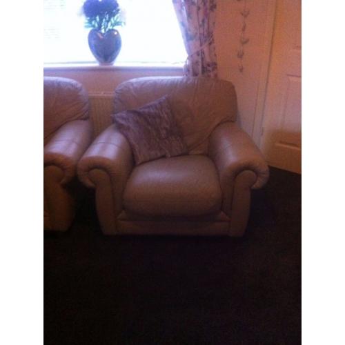 Cream leather chair