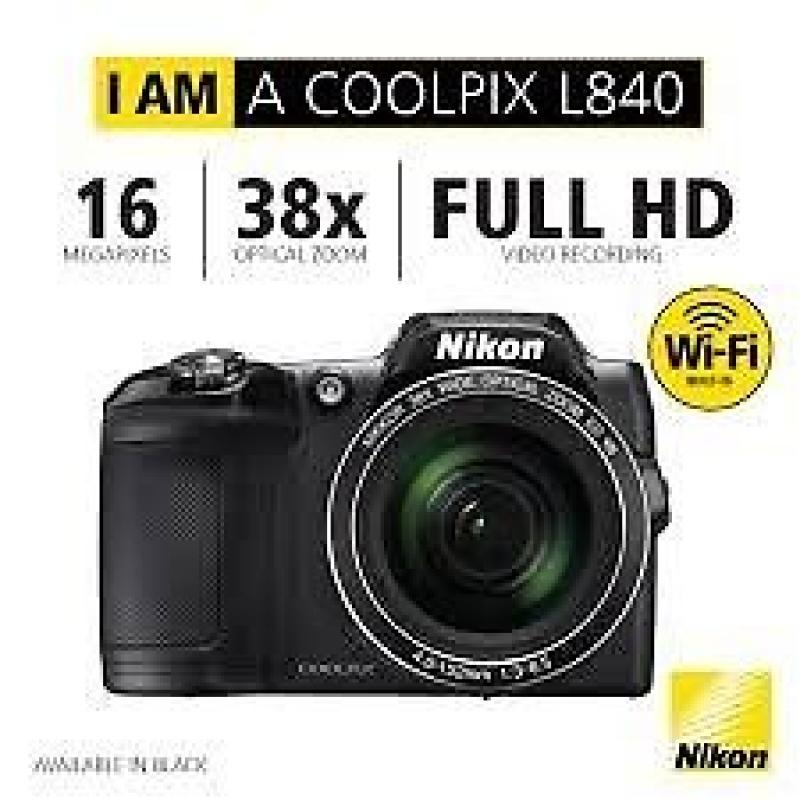 Brand new Boxed Nikon Coolpix L840 16.0 MP WIFI Digital Camera.