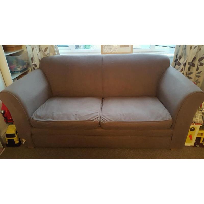 Sofa Bed 2 Seat Brown
