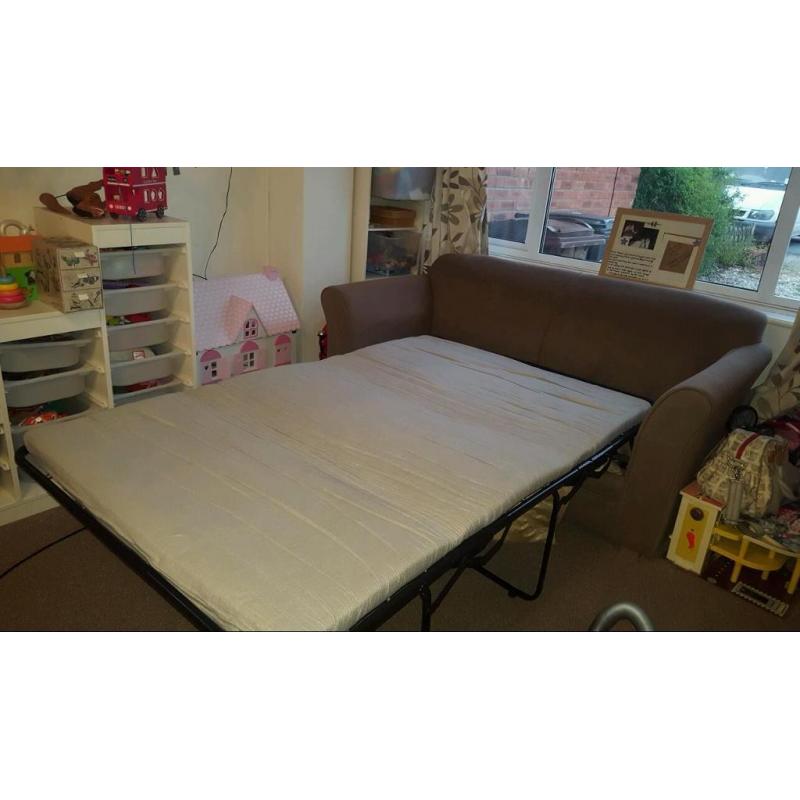 Sofa Bed 2 Seat Brown